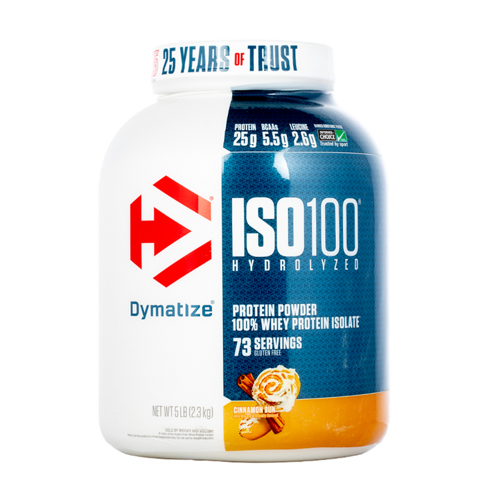 Dymatize - ISO 100 Hydrolyzed Whey Protein Isolate - 5Lb - Cinnamon Bun