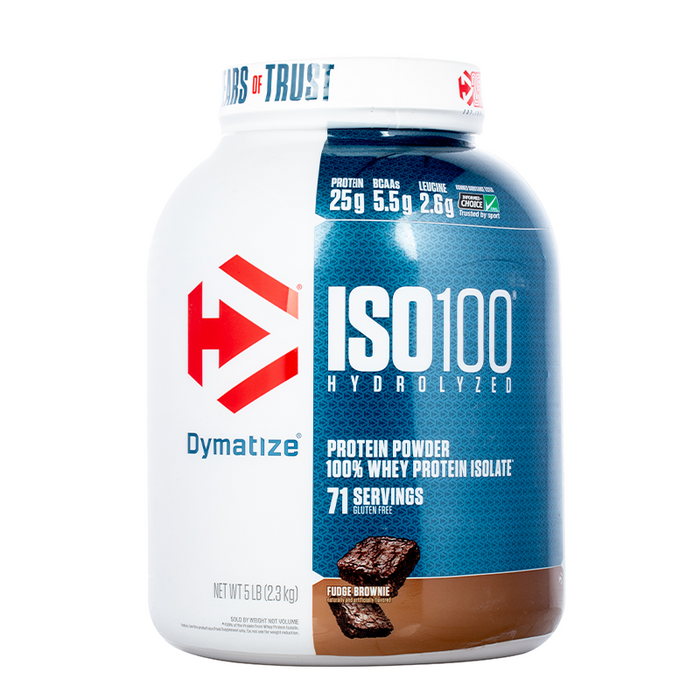 Dymatize - ISO 100 Hydrolyzed Whey Protein Isolate - 5Lb - Fudge Brownie