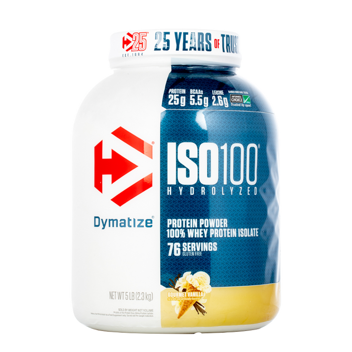 Dymatize - ISO 100 Hydrolyzed Whey Protein Isolate - 5Lb - Gourmet Vanilla