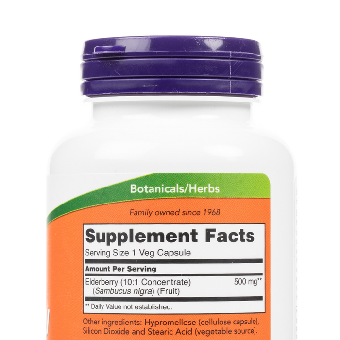 Now - Elderberry - Supplement Facts