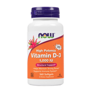 Now - High Potency Vitamin D-3 - Softgels - 1000IU - 360 Softgels