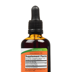 Now Foods - Certified Organic Turmeric Extract - Liquid Extract - Supplement Facts