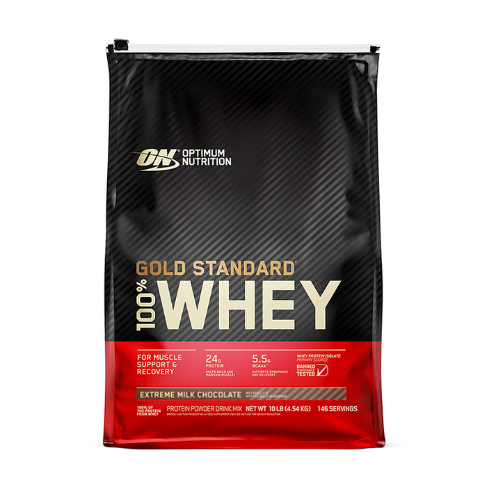 Optimum Nutrition - Gold Standard 100% Whey Protein - 10LB - Extreme Chocolate Milk