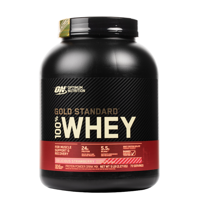Optimum Nutrition - Gold Standard 100% Whey Protein - 5LB - Delicious Strawberry
