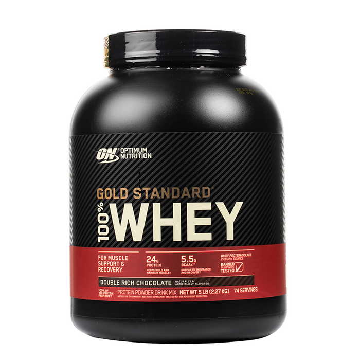 Optimum Nutrition - Gold Standard 100% Whey Protein - 5LB - Double Rich Chocolate