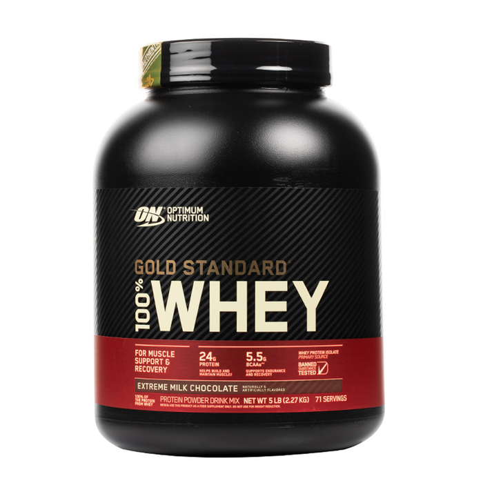 Optimum Nutrition - Gold Standard 100% Whey Protein - 5LB - Extreme Milk Chocolate