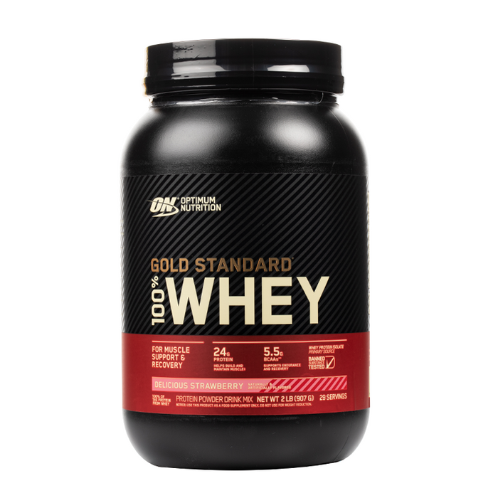 Optimum Nutrition - Gold Standard 100% Whey Protein - 2LB - Delicious Strawberry