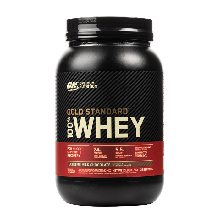 Optimum Nutrition - Gold Standard 100% Whey Protein - 2LB - Extreme Milk Chocolate