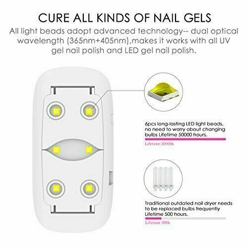 Mini 6W LED UV Nail Dryer Gel Lamp