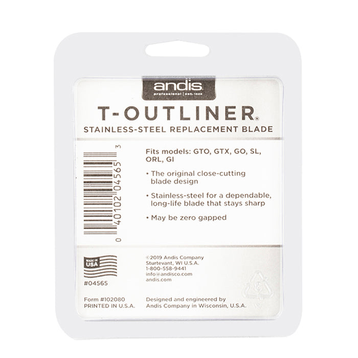 Andis T Outliner Stainless Steel Blade Packaging Back View
