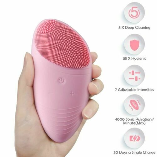 Silicone Electric Ultra Sonic Facial Cleansing Brush