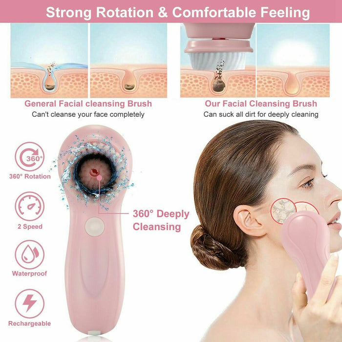 3-in-1 Rechargeable Electric Facial Cleansing Brush