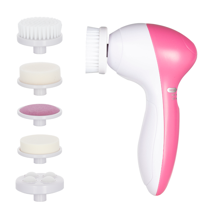 5-in-1 Multifunction Electronic Facial Cleansing Brush - All Attachments