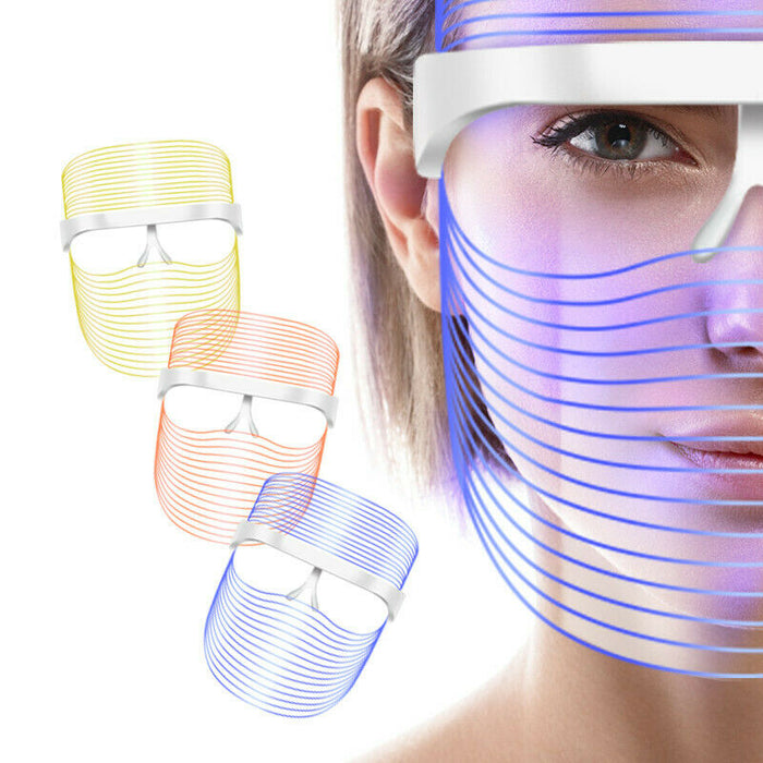 3 Color LED Light Photon Therapy Face Mask