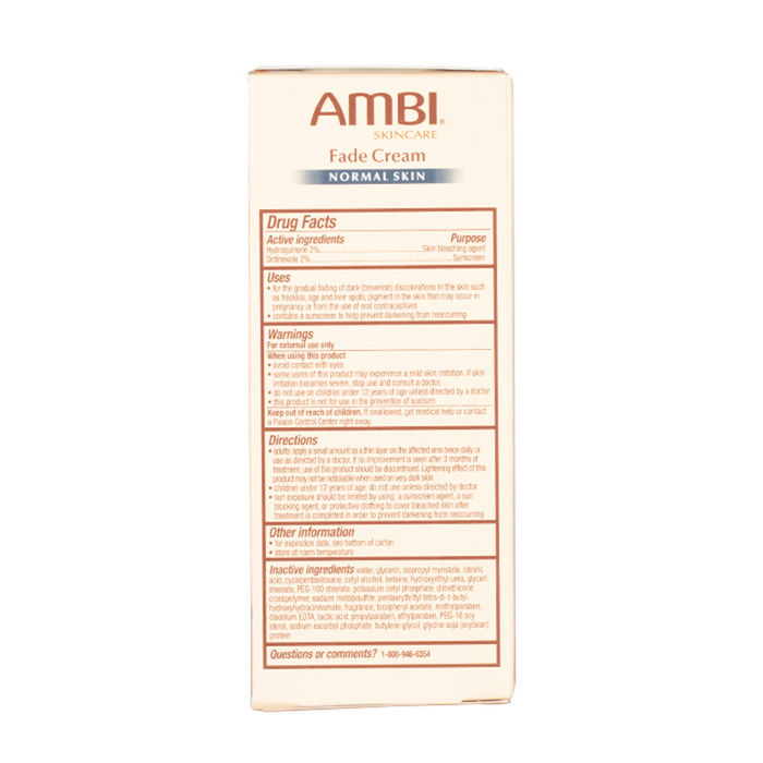 Ambi - Skincare Fade Cream - Box Back