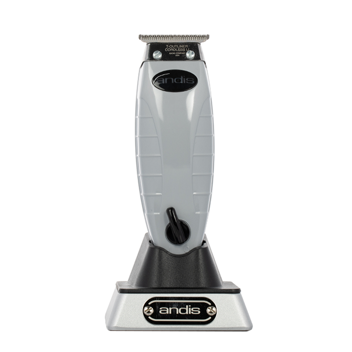 Andis - Cordless T-Outliner Lithium-Ion Trimmer - Front View With Base