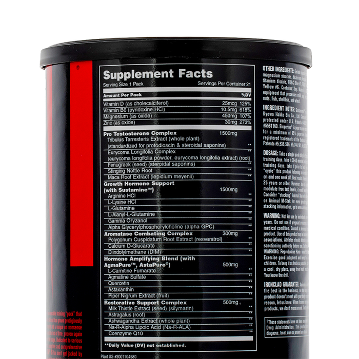 Animal - Stak - Supplement Facts