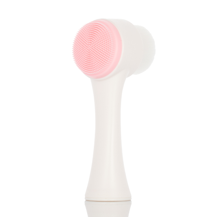 Double Side 2 Colors Silicone Facial Cleansing Brush - Pink