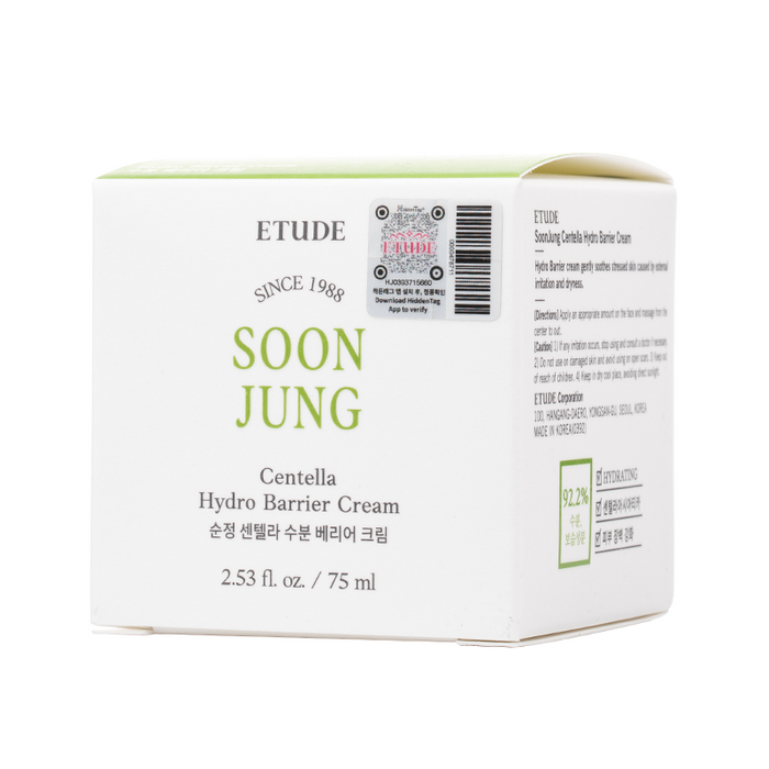 Etude House - Soon Jung Centella Hydro Barrier Cream - Box Front