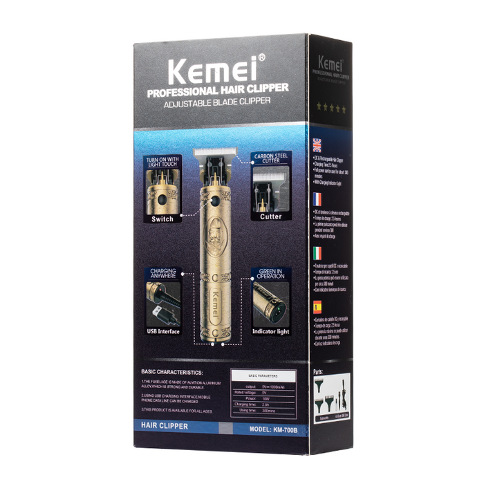 Kemei - KM-700B Professional Hair Clippers Trimmer Kit - Box Back