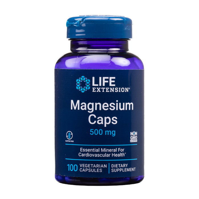 Life Extension - Magnesium Caps - 100 Count 500mg Bottle Front