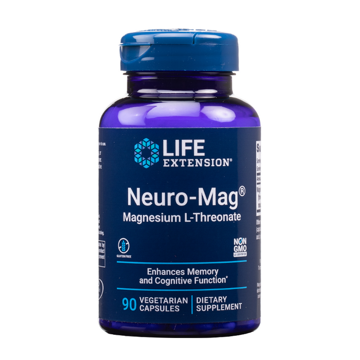 Life Extension - Neuro-Mag® Magnesium L-Threonate Veg Capsules - 90 Count - Bottle Front