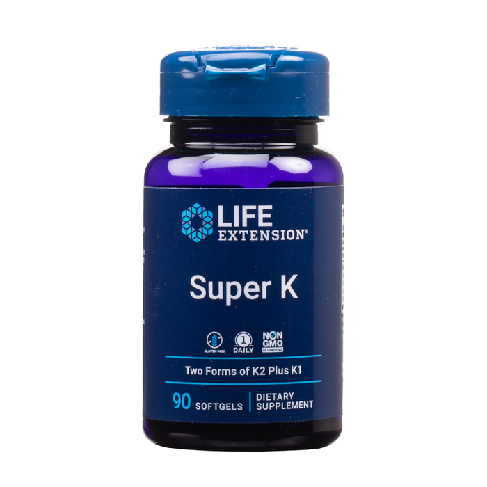 Life Extension - Super K Softgels - Bottle Front - 90 Softgels