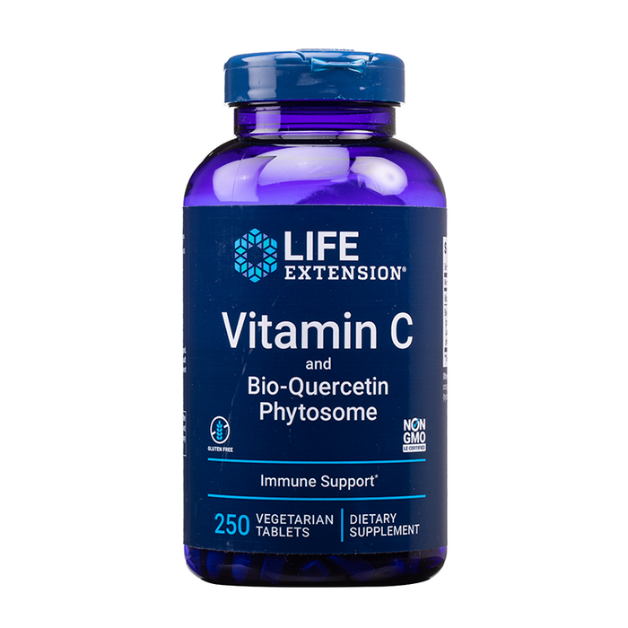 Life Extension - Vitamin C and Bio-Quercetin Phytosome Vegetarian Tablet - 250ct - Bottle Front