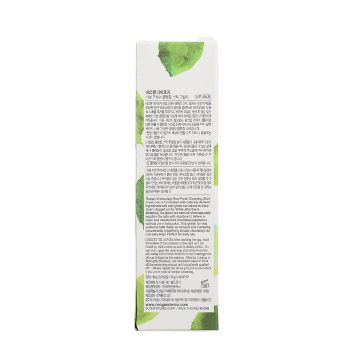 Neogen Dermalogy - Real Fresh Cleansing Stick - Green Tea - Box Back
