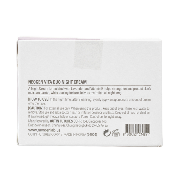 NEOGEN - Vita Duo Night Cream - Box Back