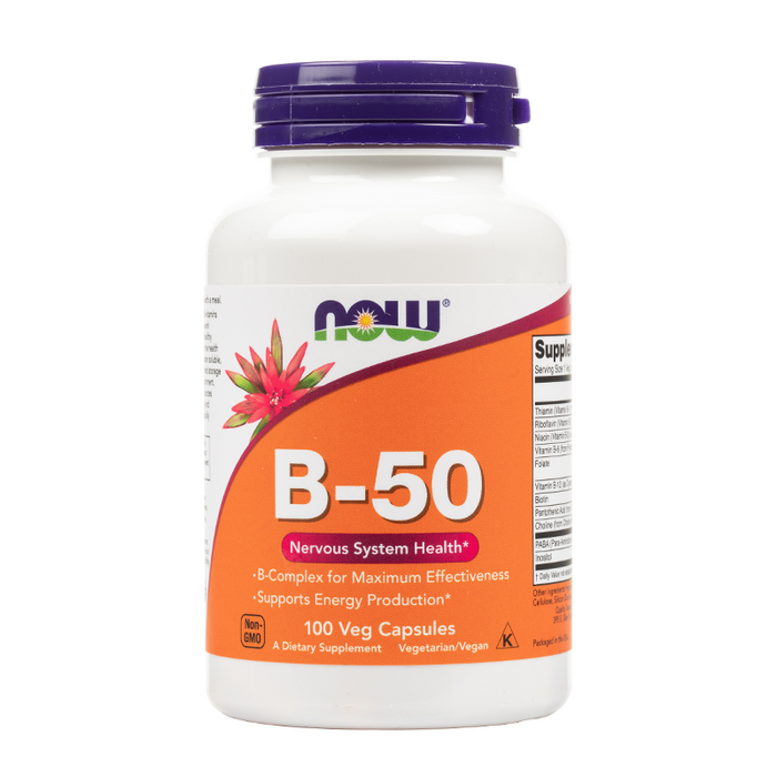 NOW Foods - Vitamin B-50mg Veg Capsules - 100 Capsules