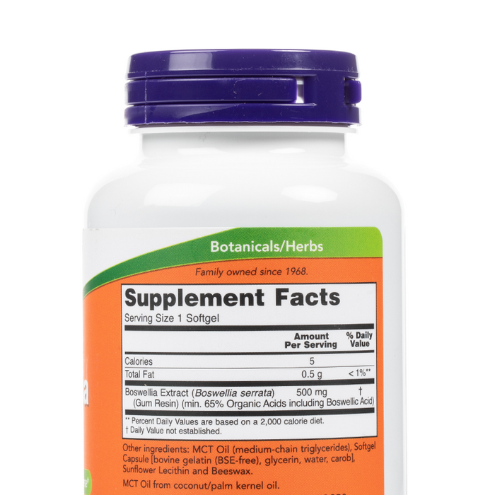 NOW Foods - Boswellia Extract - Supplement Facts