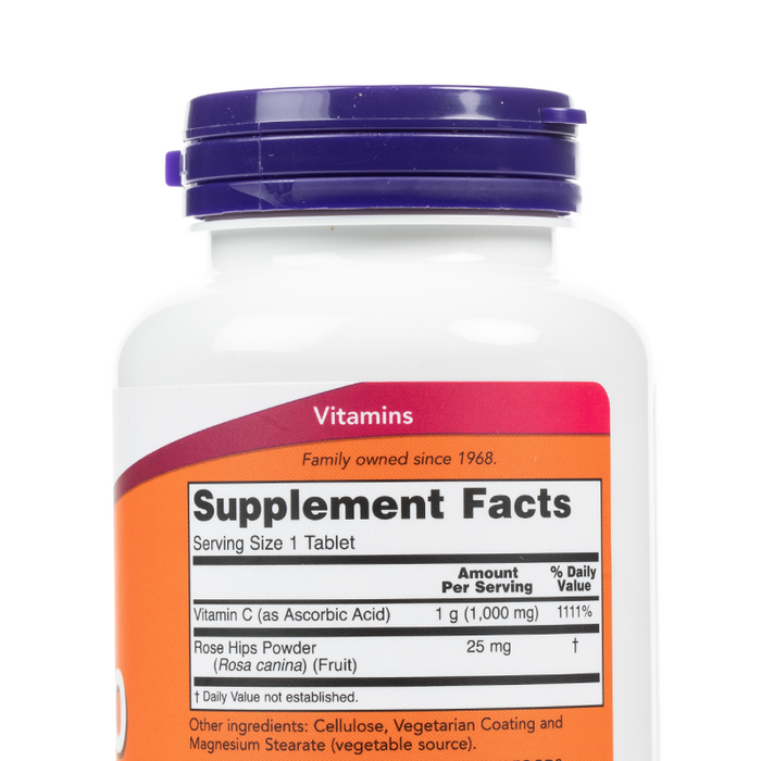 Now Foods - C1000 - With Rose Hips - Tablets - Supplement Facts
