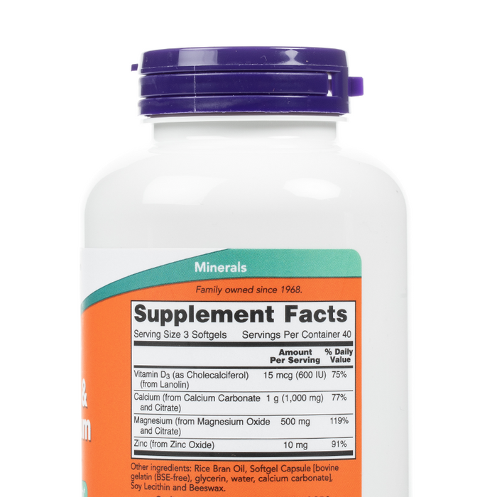 Now - Calcium Magnesium - Supplement Facts