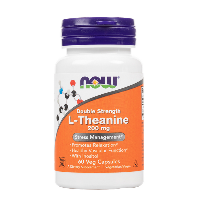 NOW Foods - L-Theanine Double Strength 200mg - 60 Veg Capsules