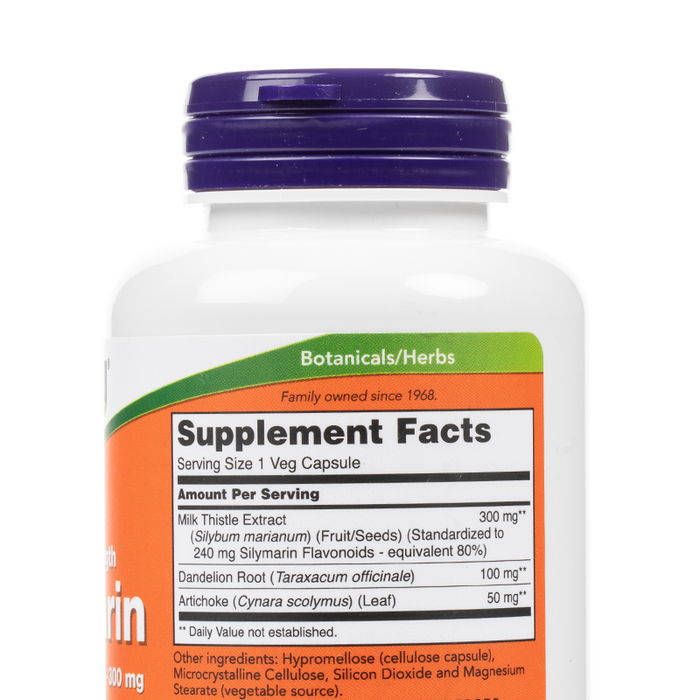 Now - Double Strength Silymarin - Veg Capsules - Supplement Facts