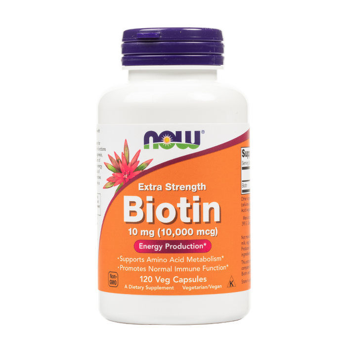 NOW Foods - Biotin 10mg Extra Strength - 120 Veg Capsules