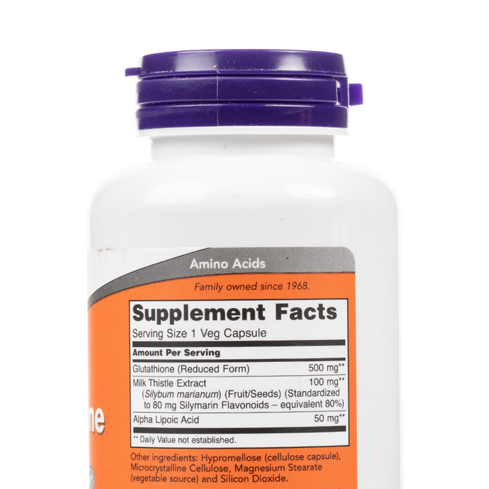 Now - Glutathione Capsules - Supplement Facts
