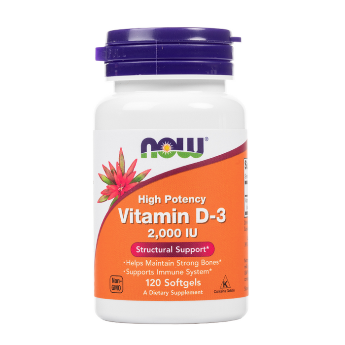 Now - High Potency Vitamin D-3 - Softgels - 2000IU - 120 Softgels