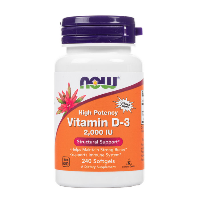 Now - High Potency Vitamin D-3 - Softgels - 2000IU - 240 Softgels