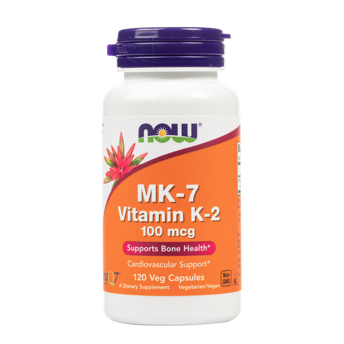NOW Foods - MK7 Vitamin K-2 100mcg Veg Capsules - 120 Veg Capsules