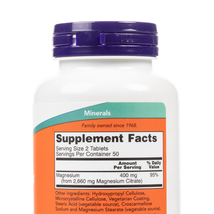 Now - Magnesium Citrate - Supplement Facts