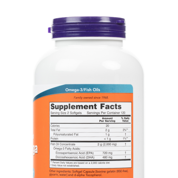 Now - Molecularly Distilled Super Omega EPA - Softgels - Supplement Facts