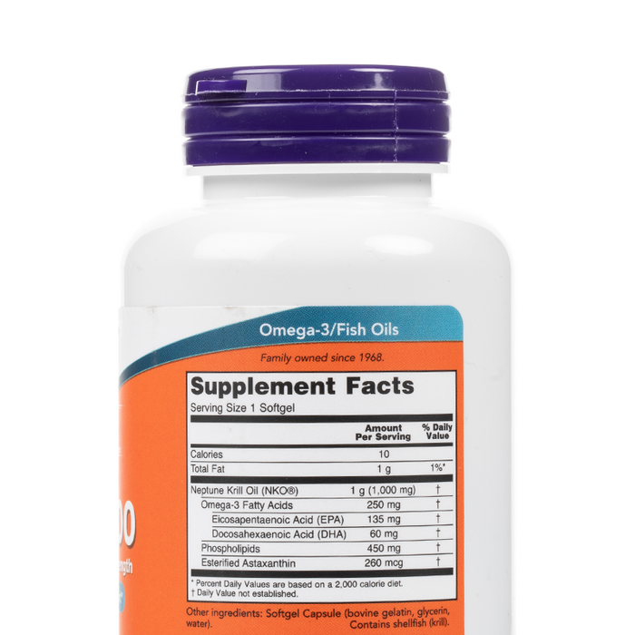 NOW Foods - Neptune Krill 1000mg Softgel - Supplement Facts