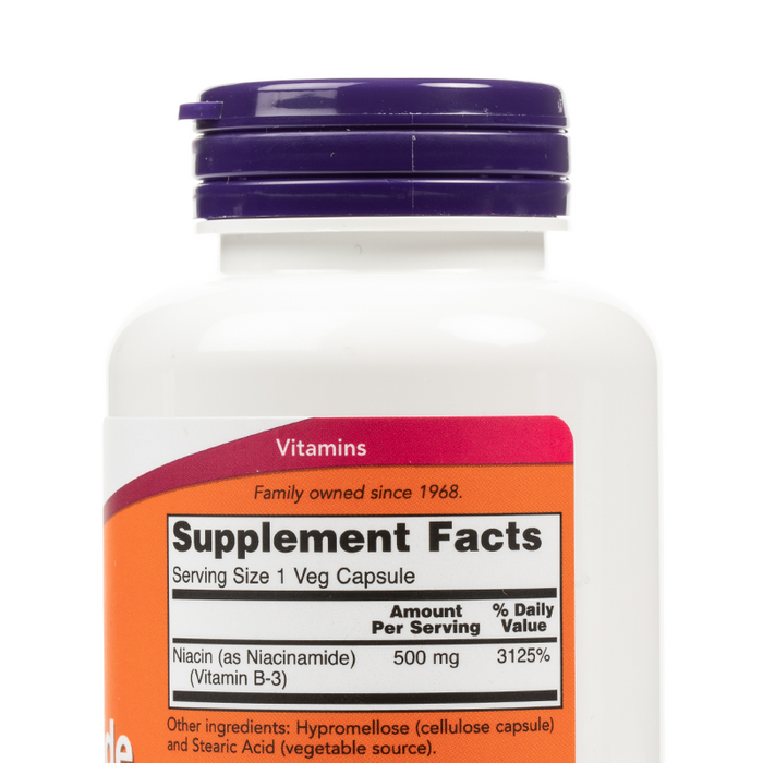 NOW Foods - Niacinamide 500mg - Supplement Facts
