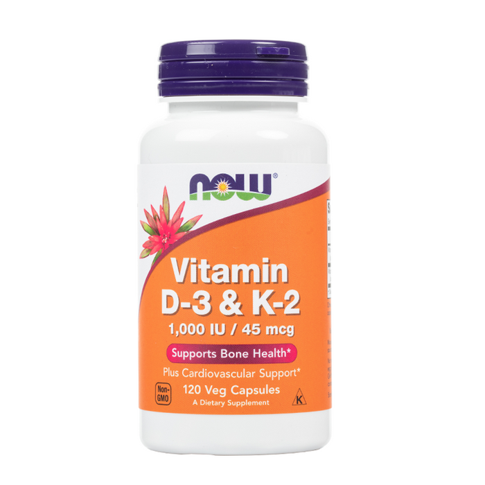 Now - Vitamin D-3 & K-2 - Veg Capsules - 120 Veg Capsules