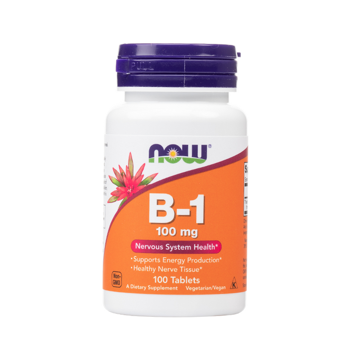 NOW Foods - B-1 100mg Tablets - 100 Count Front