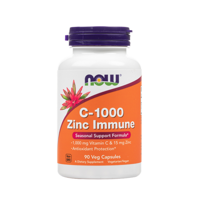 Now Foods - C-1000 Zinc Immune Veg Capsules - 90 Capsules