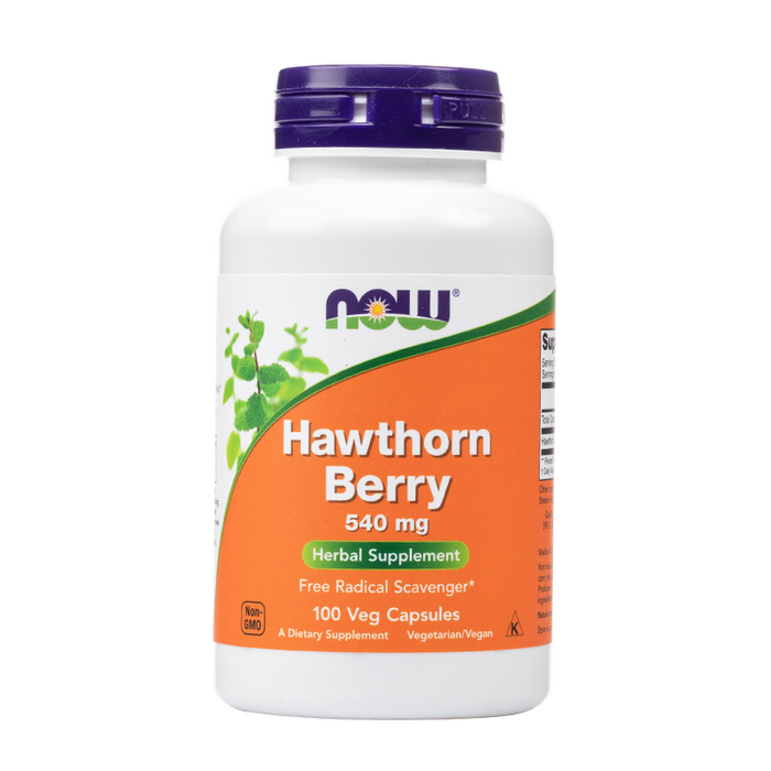 NOW Foods - Hawthorn Berry 540mg Veg Capsules - Bottle Front