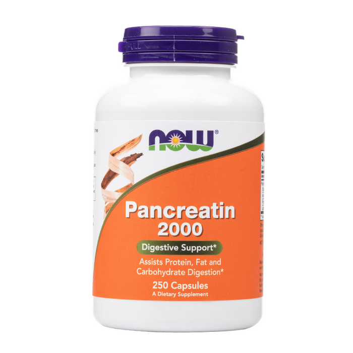 NOW Foods - Pancreatin 2000 Capsules - 250 Count Front